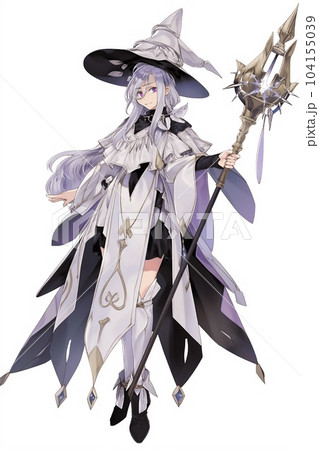 ファンタジー系の女性キャラクターのイラストのイラスト素材