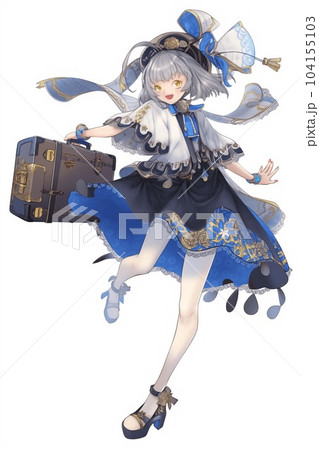 ファンタジー系の女性キャラクターのイラストのイラスト素材