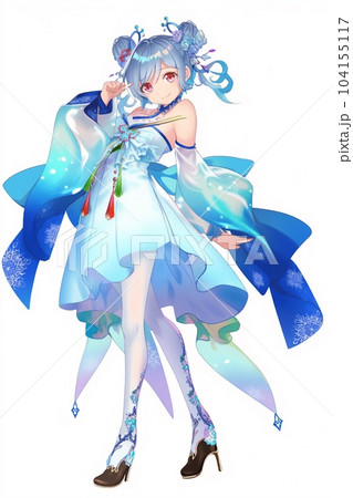 ファンタジー系の女性キャラクターのイラストのイラスト素材