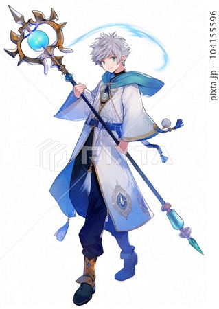 ファンタジー系の男性キャラクターの全身立ち絵のイラストのイラスト