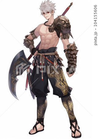 ファンタジーイラスト 男性キャラクター ファンタジー系の男性キャラクターの全身立ち絵のイラストのイラスト