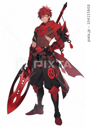 ファンタジー系の男性キャラクターの全身立ち絵のイラストのイラスト