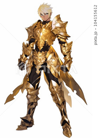 ファンタジー系の男性キャラクターの全身立ち絵のイラスト 104155612