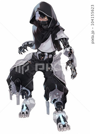 ファンタジー系の男性キャラクターの全身立ち絵のイラストのイラスト