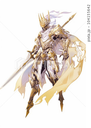 ファンタジー系の男性キャラクターの全身立ち絵のイラスト 104155642