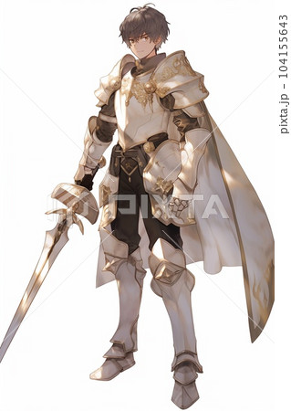 ファンタジー系の男性キャラクターの全身立ち絵のイラストのイラスト
