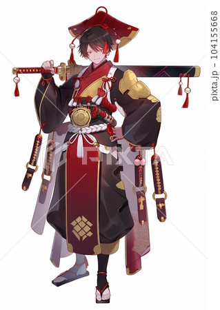 ファンタジー系の男性キャラクターの全身立ち絵のイラストのイラスト