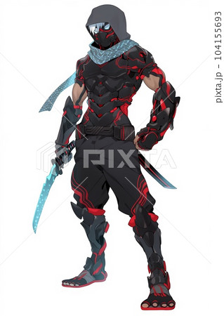 ファンタジー系の男性キャラクターの全身立ち絵のイラストのイラスト