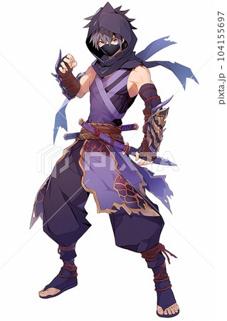 ファンタジー系の男性キャラクターの全身立ち絵のイラストのイラスト