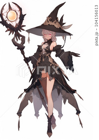 ファンタジー系の女性キャラクターの全身立ち絵イラスト 104156013