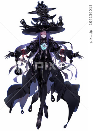 ファンタジー系の女性キャラクターの全身立ち絵イラスト 104156015