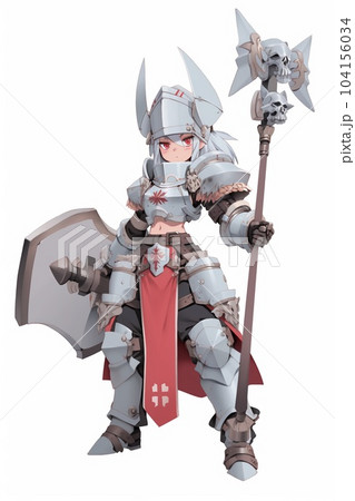 ファンタジー系の女性キャラクターの全身立ち絵イラスト 104156034