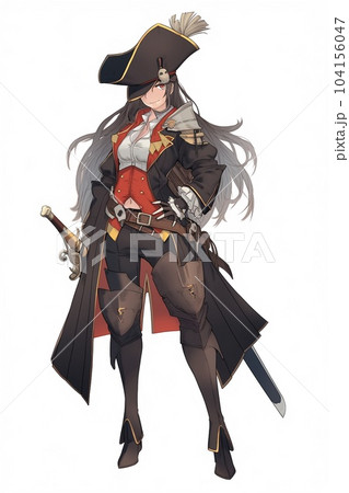 ファンタジー系の女性キャラクターの全身立ち絵イラストのイラスト素材