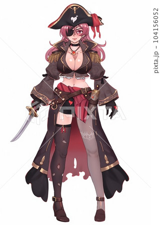 ファンタジー系の女性キャラクターの全身立ち絵イラストのイラスト素材