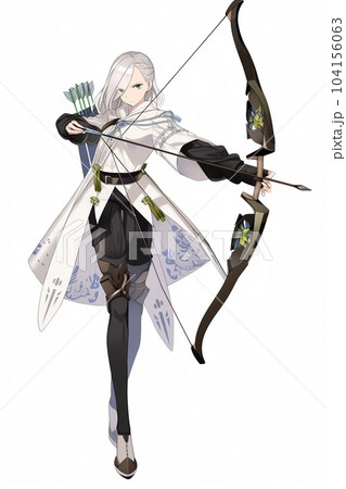 ファンタジー系の女性キャラクターの全身立ち絵イラスト ファンタジー系の女性キャラクターの全身立ち絵イラスト 104156063