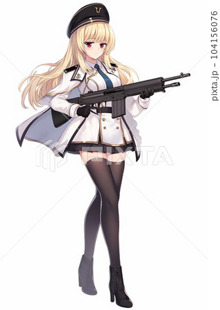 ファンタジー系の女性キャラクターの全身立ち絵イラストのイラスト素材