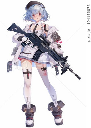 ファンタジー系の女性キャラクターの全身立ち絵イラストのイラスト素材