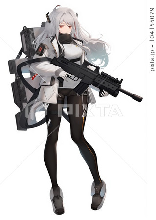 ファンタジー系の女性キャラクターの全身立ち絵イラストのイラスト素材