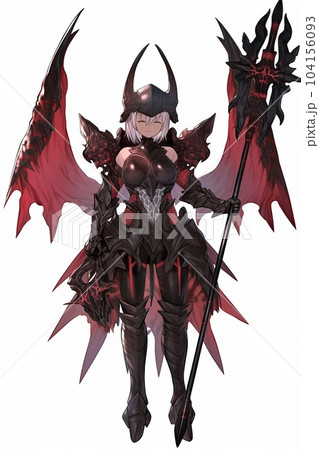 ファンタジー系の女性キャラクターの全身立ち絵イラストのイラスト素材