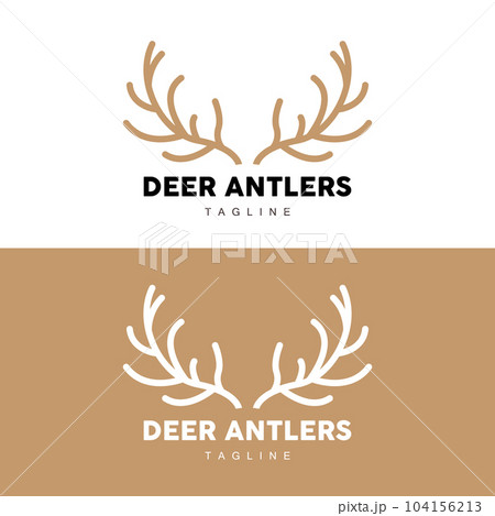 Deer Horn Logo, Animal Vector, Minimalist Simple Design, Illustration Symbol Icon 104156213