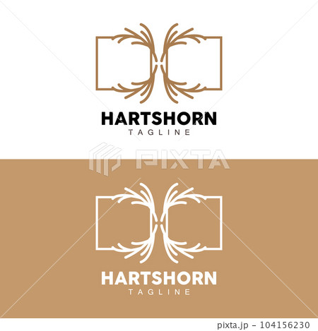 Deer Horn Logo, Animal Vector, Minimalist Simple Design, Illustration Symbol Icon 104156230