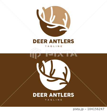 Deer Horn Logo, Animal Vector, Minimalist Simple Design, Illustration Symbol Icon 104156247