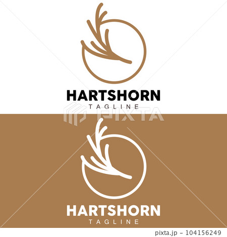Deer Horn Logo, Animal Vector, Minimalist Simple Design, Illustration Symbol Icon 104156249