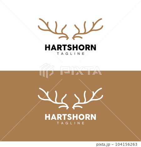 Deer Horn Logo, Animal Vector, Minimalist Simple Design, Illustration Symbol Icon 104156263