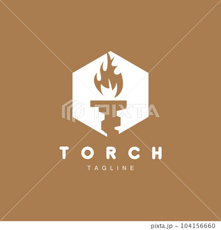 Torch Logo, Fire Design, Letter Logo, Product Brand Icon Torch Logo, Fire Design, Letter Logo, Product Brand Icon 104156660