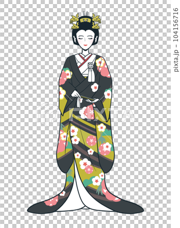 黑色日係發型新娘 104156716