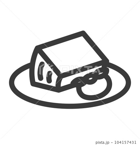 ミニミニ線画飲食物イラスト カットバウムクーヘン ミニミニ線画飲食物イラスト カットバウムクーヘン 104157431