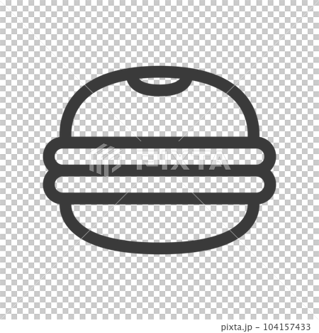 ミニミニ線画飲食物イラスト　どら焼き 104157433