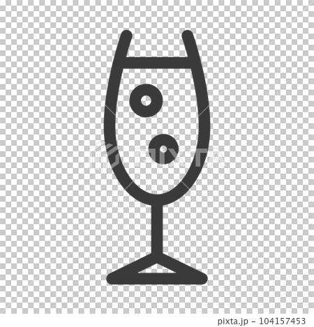 Mini-mini line drawing food illustration champagne glass 104157453