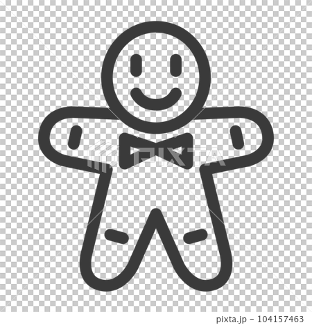 Mini mini line drawing food illustration Christmas cookies 104157463