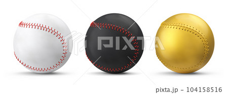 Set of softball or baseball balls isolated on white background. Set of softball or baseball balls isolated on white background. 104158516