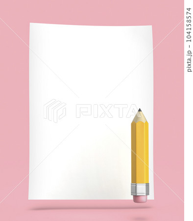Pencil with empty paper sheet Pencil with empty paper sheet 104158574