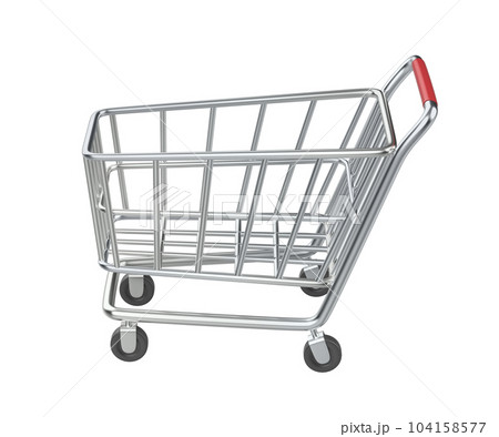 Empty metal shopping cart Empty metal shopping cart 104158577