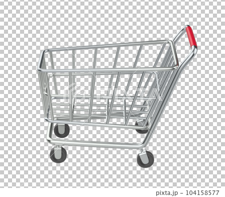 Empty metal shopping cart Empty metal shopping cart 104158577