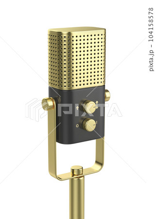 Gold audio microphone Gold audio microphone 104158578