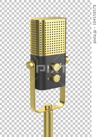 Gold audio microphone Gold audio microphone 104158578