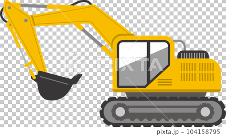 大型黃色挖掘機的圖像插圖 104158795