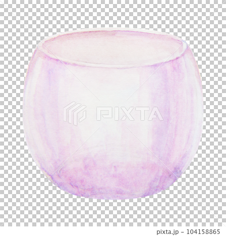 Violet glass candlestick, vase. Hand drawn watercolor illustration. Good for event, Christmas decorations, romantic, wedding designs 104158865