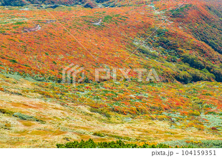 秋の栗駒山登山（山頂からの眺め） 104159351