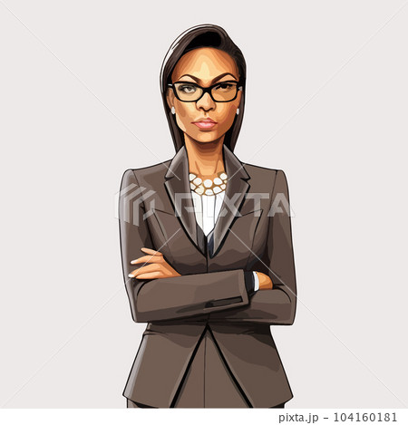 Portrait successful, young business woman in glasses in suit and shirt 104160181
