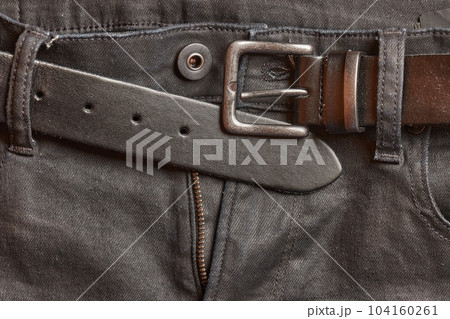 Black jeans leather belt 104160261