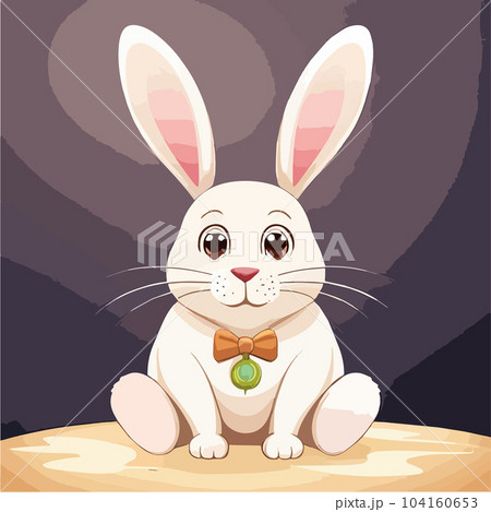 Happy cartoon Easter bunny with colorful on colored background. Vector Happy cartoon Easter bunny with colorful on colored background. Vector 104160653
