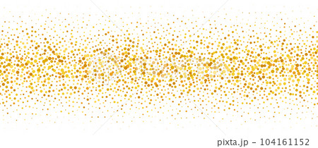Golden confetti gradient background. Repeating gold glitter pattern. Yellow, orange and golden dots wallpaper. Celebration party decoration. Vector backdrop  104161152