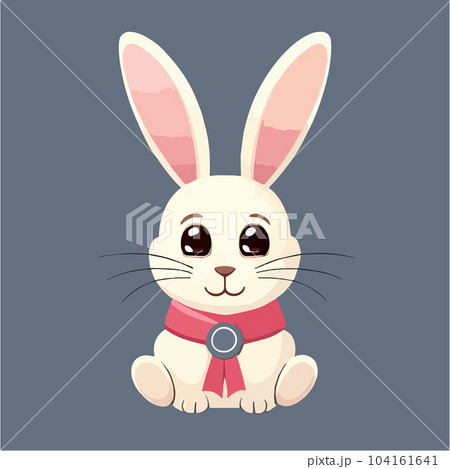Happy cartoon Easter bunny with colorful on colored background. Vector Happy cartoon Easter bunny with colorful on colored background. Vector 104161641