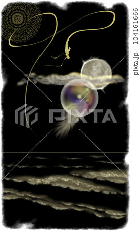 金龍と夏夜 104161666