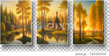 illustration Autumn landscape golden alley park -modern art impressionism abstract landscape, Russian rural landscape illustration Autumn landscape golden alley park -modern art impressionism abstract landscape, Russian rural landscape 104162010